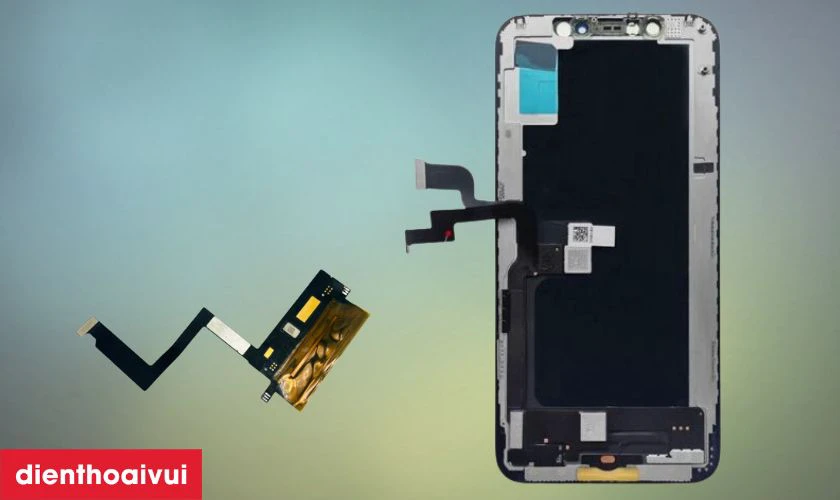 Ép cổ cáp màn hình iPhone XS Max là làm gì?