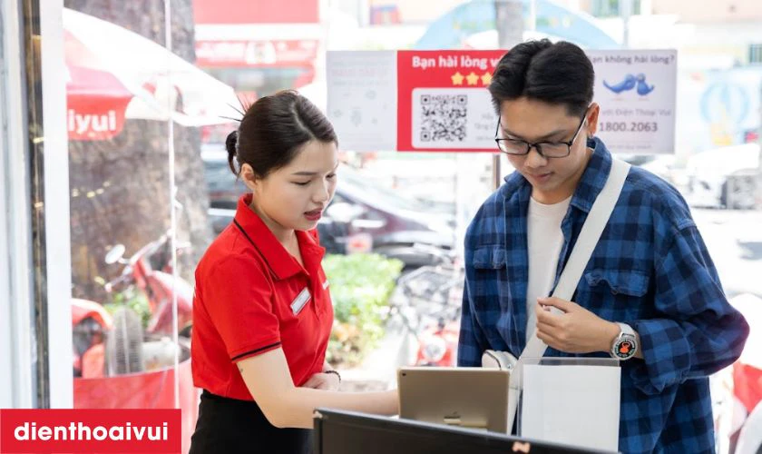 Dịch vụ ép cổ cáp màn hình Samsung A73 chính hãng, lấy liền tại Điện Thoại Vui