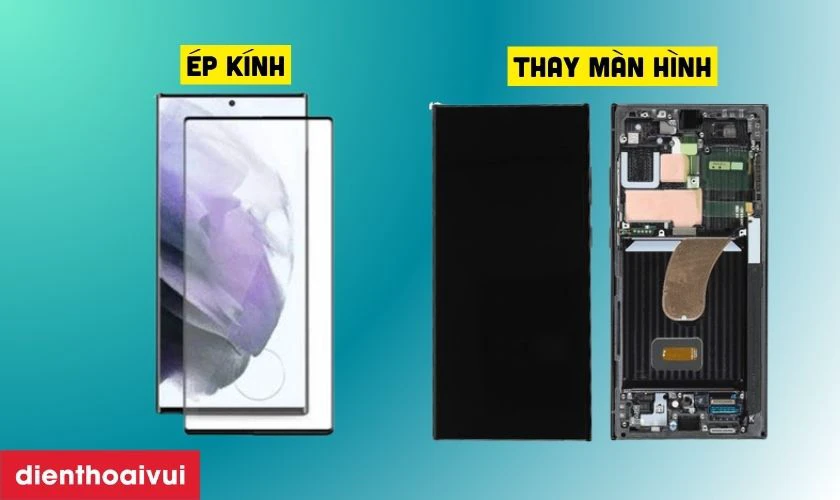 Phân biệt giữa kính màn hình và màn hình cho S23 Ultra