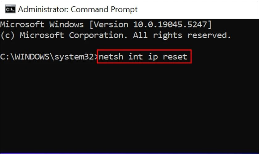 Reset TCP/IP Stack