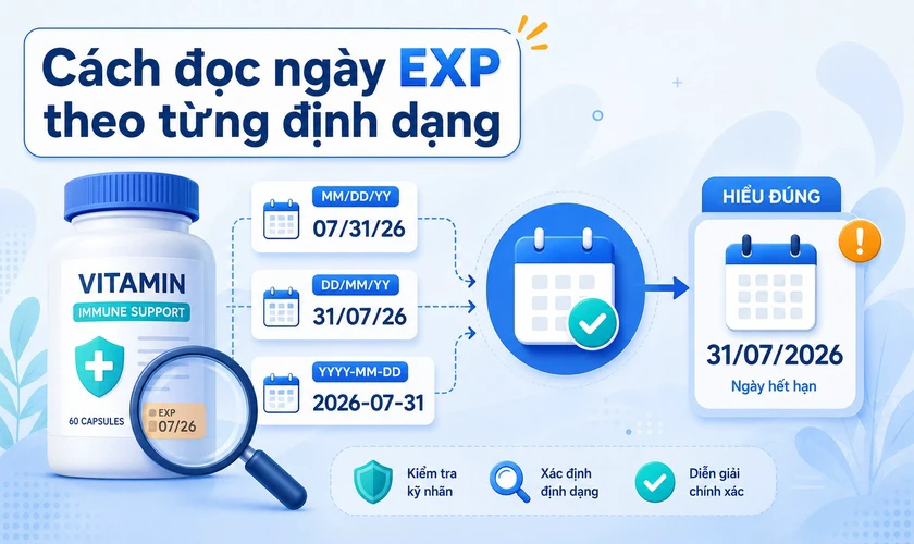 Cách đọc ngày EXP theo từng định dạng