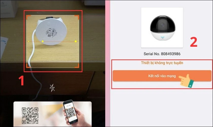 Bạn cần đặt camera v&agrave; điện thoại kế b&ecirc;n nhau để qu&aacute; tr&igrave;nh kết nối được ho&agrave;n tất
