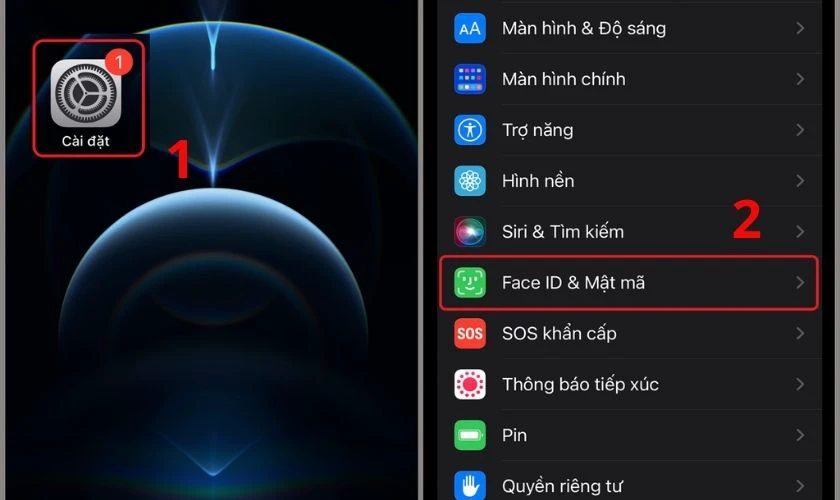 Thiết lập lại Face ID trên iPhone