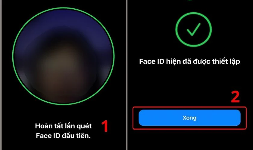 Thực hiện lần quét thứ hai, sau đó nhấn Xong để hoàn tất thiết lập