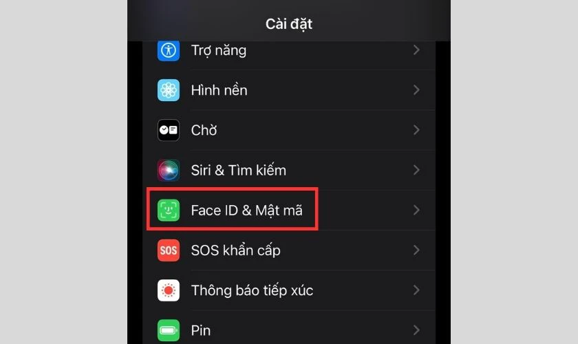 Bật – Tắt khởi động lại Face ID