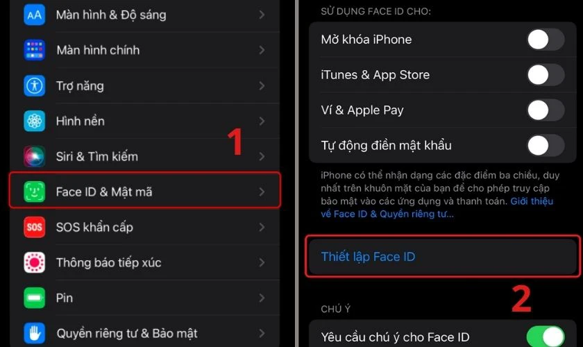 Cách thiết lập Face ID trên iPhone đơn giản