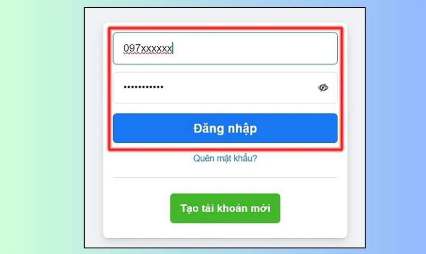 Đăng nhập Facebook tr&ecirc;n m&aacute;y t&iacute;nh bằng số điện thoại