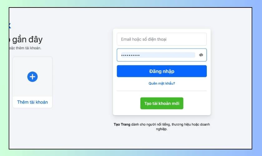 C&aacute;ch đăng nhập Facebook qu&ecirc;n mật khẩu tr&ecirc;n m&aacute;y t&iacute;nh