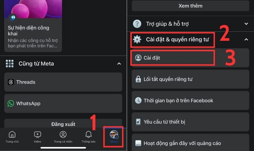 Chuyển sang Email để nhận mã xác thực Facebook