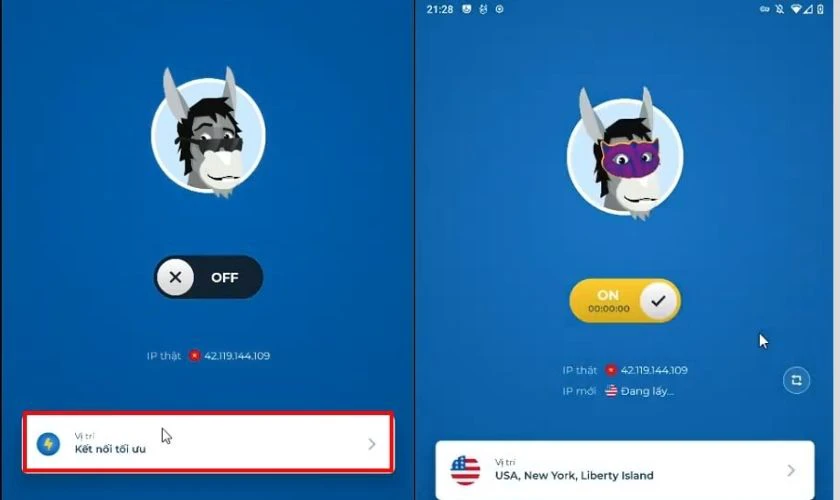 Fake IP Android với HideMyAss!