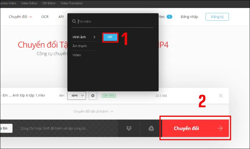 Chuyển file MKV sang GIF nhanh ch&oacute;ng
