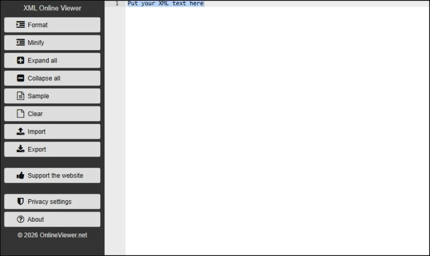 XML Viewer là tiện ích đọc file XML trực tuyến