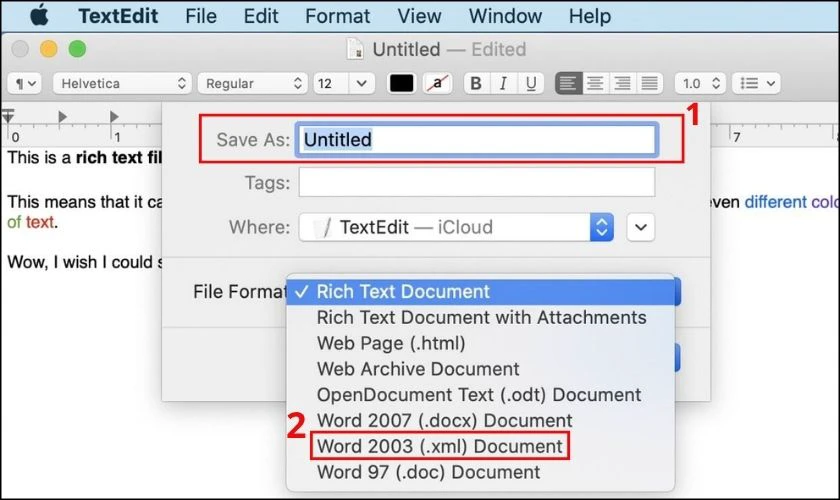 Cách tạo file XML trên macOS