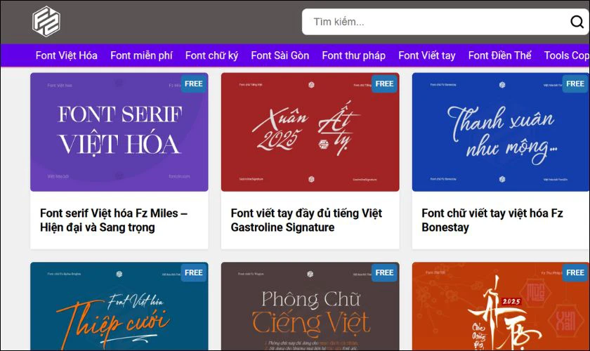 FontZin là một trang web đáng chú ý với các font Việt hóa đa phong cách