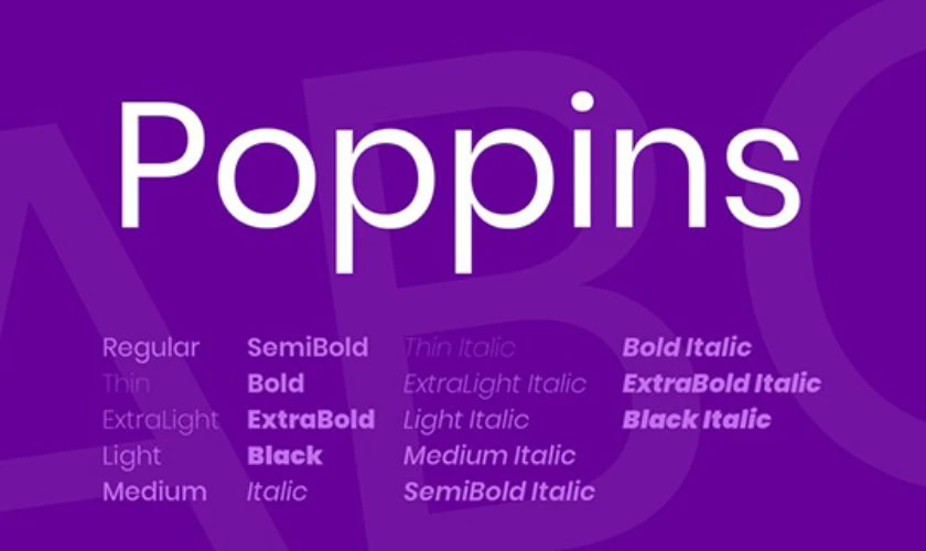 Font chữ đẹp Poppins