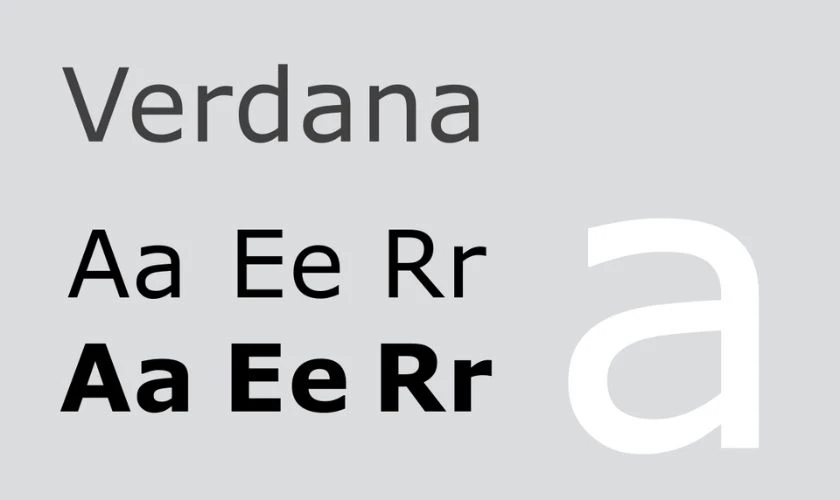 Verdana font