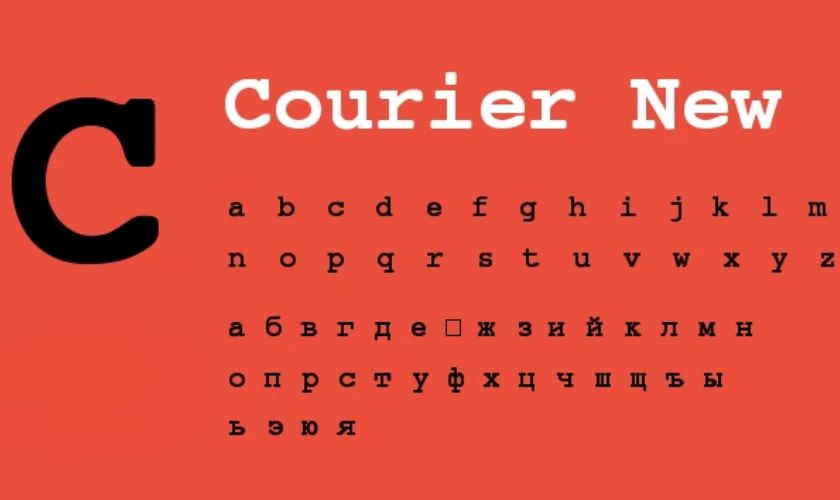 Font chữ đẹp Courier New