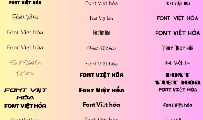Font tiếng Việt đẹp có chân, thanh lịch