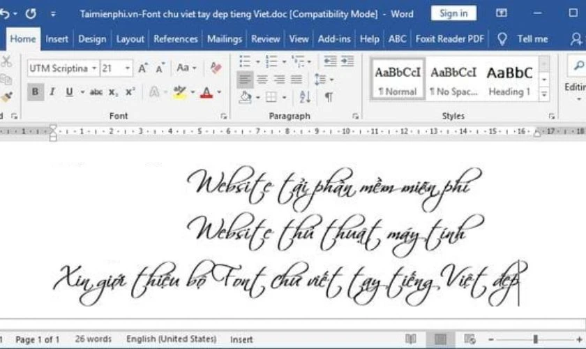 Font tiếng Việt đẹp cho văn bản, tài liệu