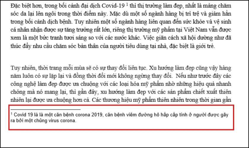 Lợi &iacute;ch của Footnote trong Word?&nbsp;