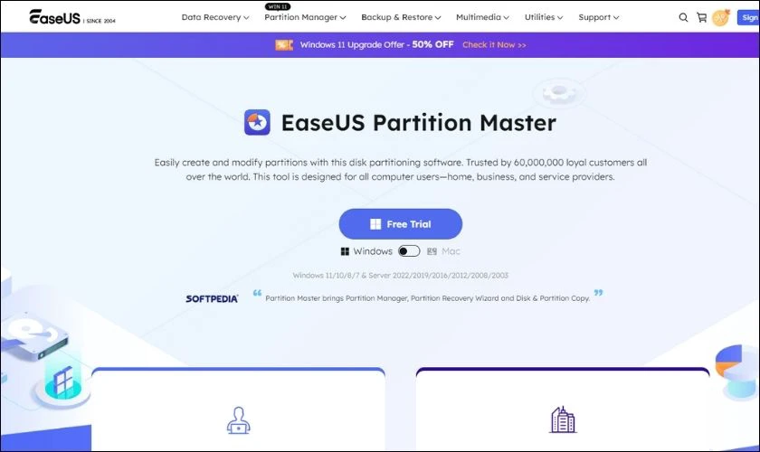 EaseUS Partition Master l&agrave; một phần mềm mạnh mẽ chuy&ecirc;n d&ugrave;ng để quản l&yacute; ổ đĩa