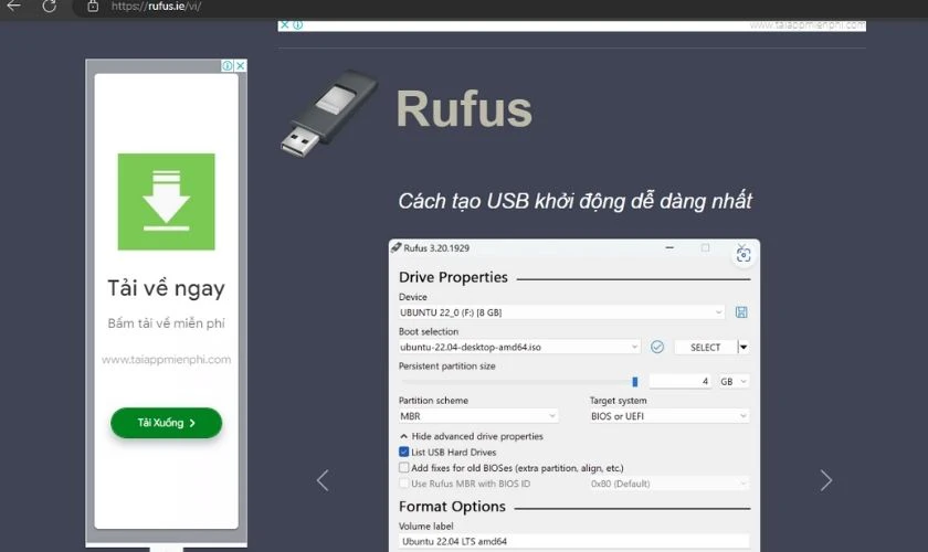 Rufus l&agrave; một c&ocirc;ng cụ nhỏ gọn nhưng cực kỳ mạnh mẽ