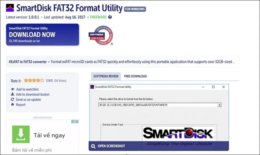 SmartDisk FAT32 Format Utility