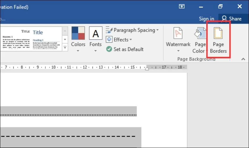 Chọn mục Page Borders.