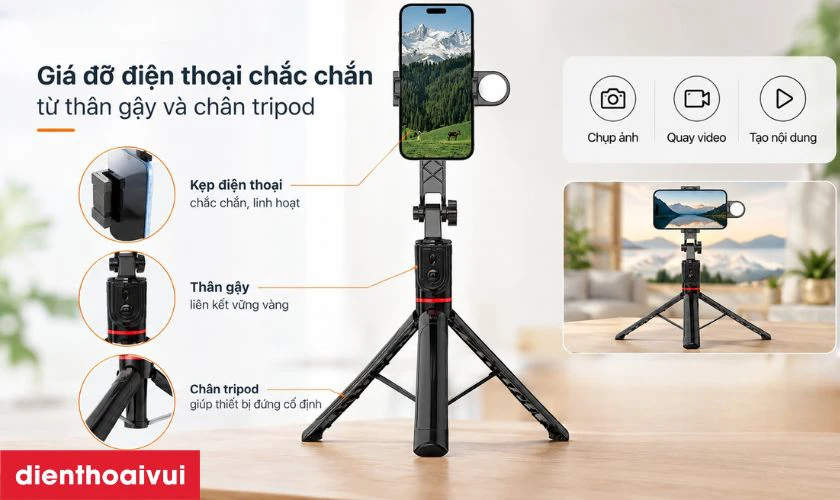 Cơ chế giá đỡ điện thoại chắc chắn