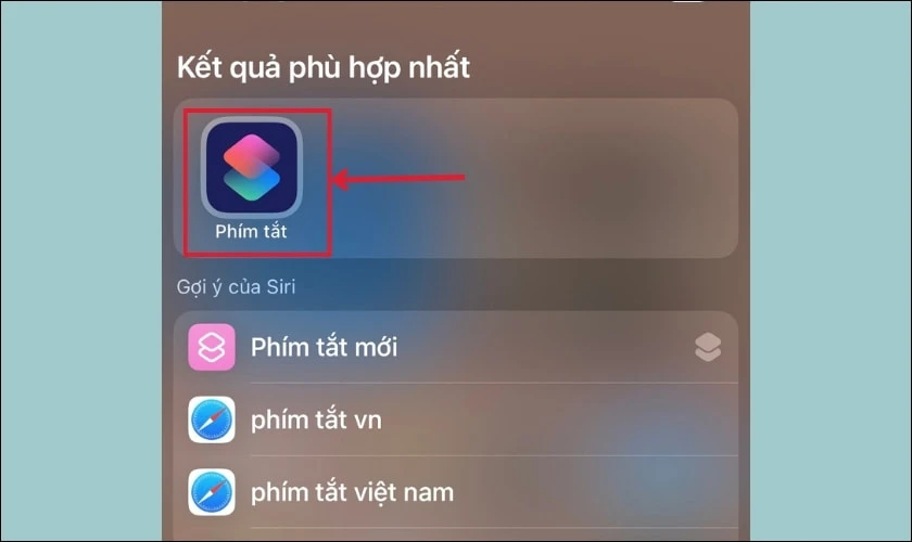 Chọn v&agrave;o mục Ph&iacute;m tắt tr&ecirc;n điện thoại