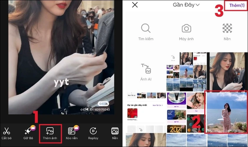 Chọn ảnh cần gh&eacute;p tr&ecirc;n Pisart