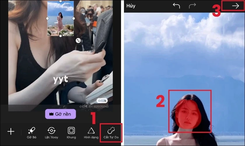 T&ugrave;y chỉnh k&iacute;ch thước ph&ugrave; hợp khi gh&eacute;p mặt v&agrave;o ảnh