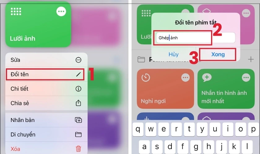 D&ugrave;ng ph&iacute;m tắt để gh&eacute;p ảnh tr&ecirc;n iPhone