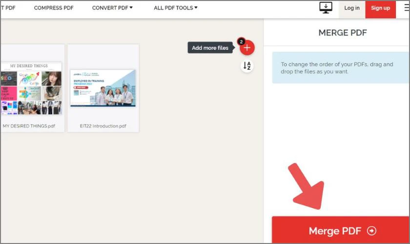 Gộp file với ilovepdf.com