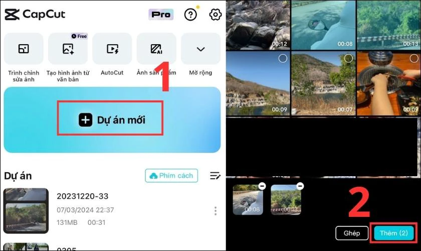 Cách ghép 2 video thành 1 trên iPhone bằng Capcut