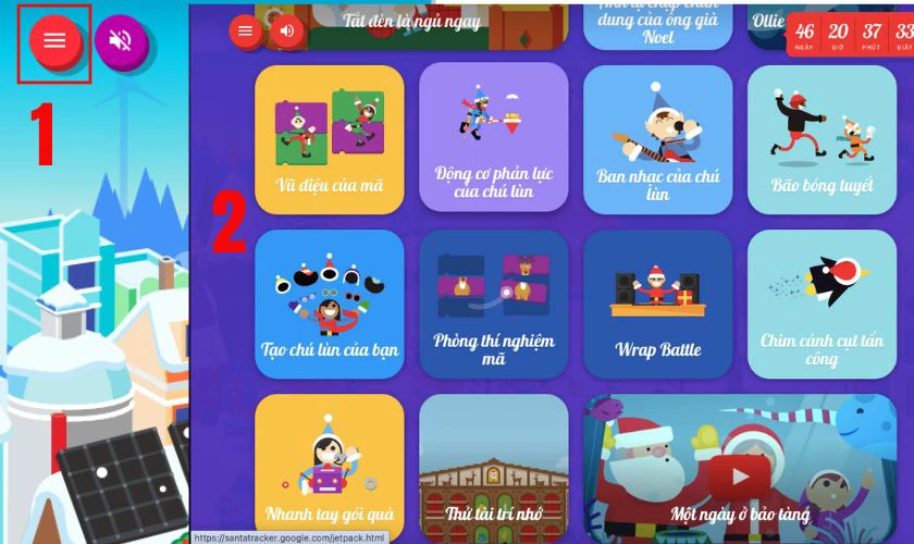 C&aacute;ch chơi game Theo ch&acirc;n &ocirc;ng gi&agrave; Noel