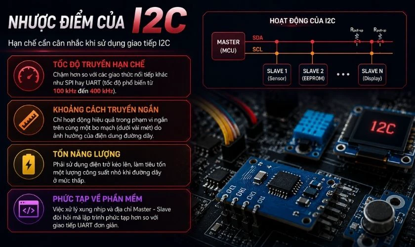 Nhược điểm của giao tiếp I2C