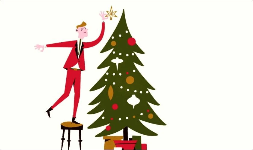 Ảnh GIF Giáng Sinh có cây thông Noel