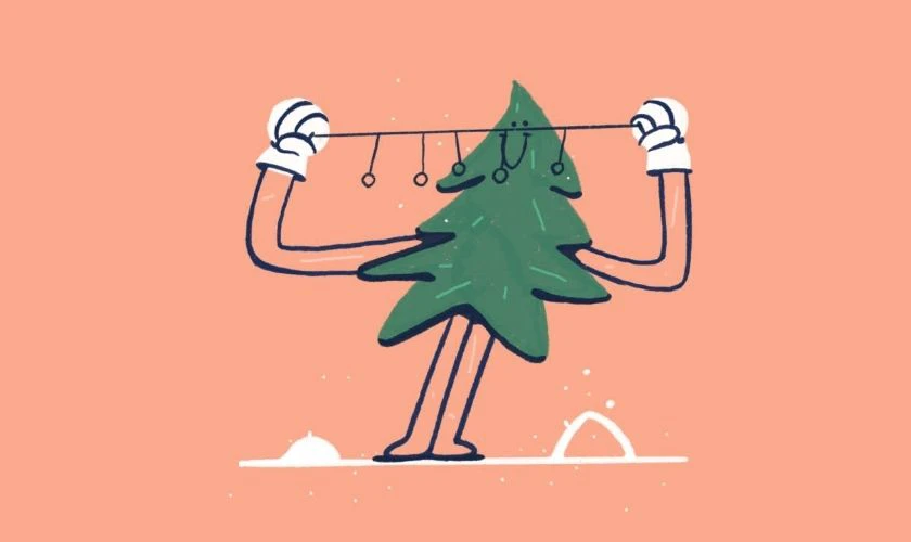 Ảnh GIF Giáng Sinh có cây thông Noel