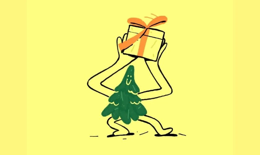 Ảnh GIF Giáng Sinh có cây thông Noel