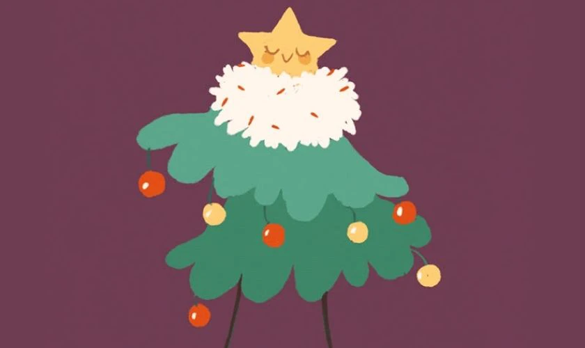Ảnh GIF Giáng Sinh có cây thông Noel