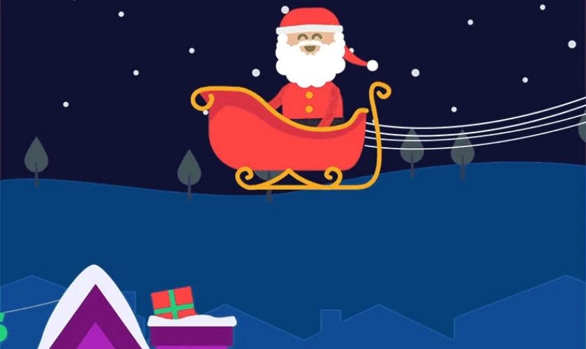 Ảnh động Giáng Sinh có ông già Noel