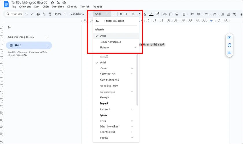 Kiểm tra lại font chữ đang sử dụng