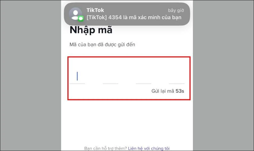 Điền m&atilde; x&aacute;c nhận v&agrave;o mục Nhập m&atilde;