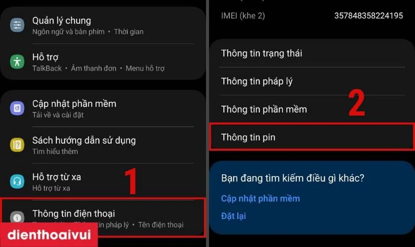 Cách kiểm tra dung lượng pin Samsung