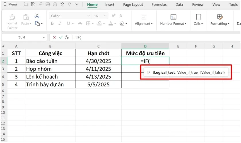 Cách sử dụng hàm IF đơn giản