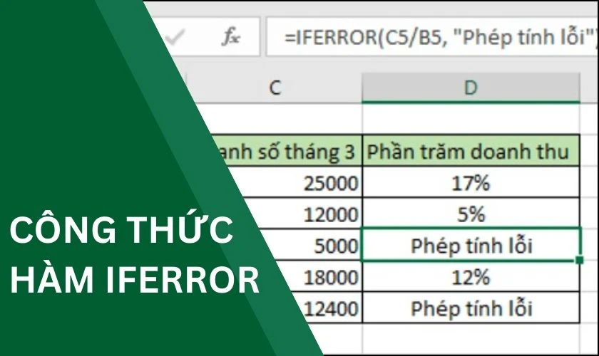 C&ocirc;ng thức h&agrave;m IFERROR l&agrave; g&igrave;? 