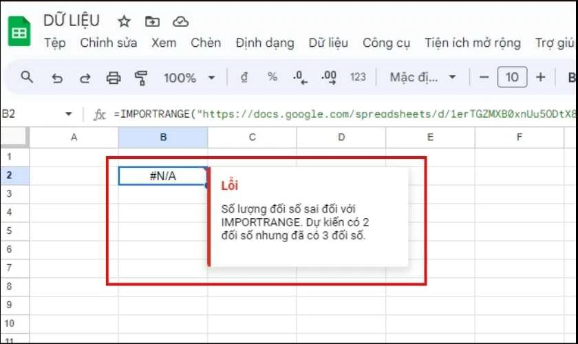 Lỗi #N/A khi sử dụng h&agrave;m