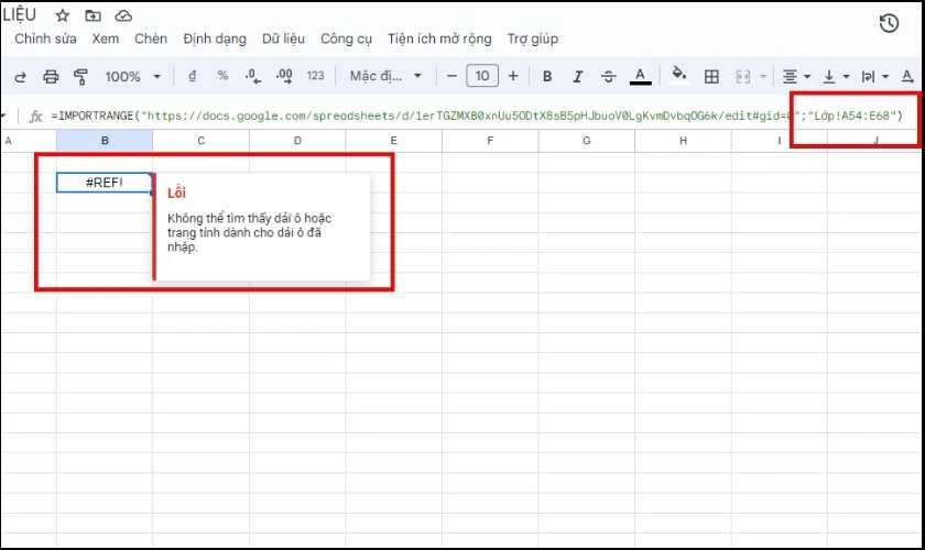 Lỗi #REF khi sử dụng h&agrave;m