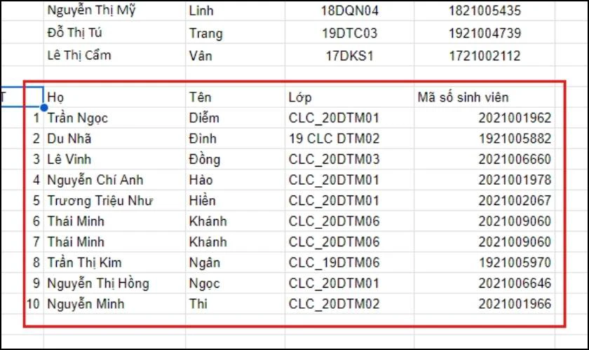 Nhấn Enter để lấy dữ liệu từ Sheet